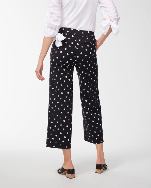 Brigitte Dot Print Wide Leg Cropped Pants - image 3